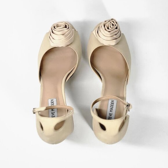 STEVE MADDEN luminesce suede flower platform dress sandals Sz 10 NEW - Picture 4 of 9